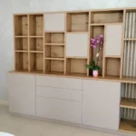 bibliothèque et meuble télé agencement